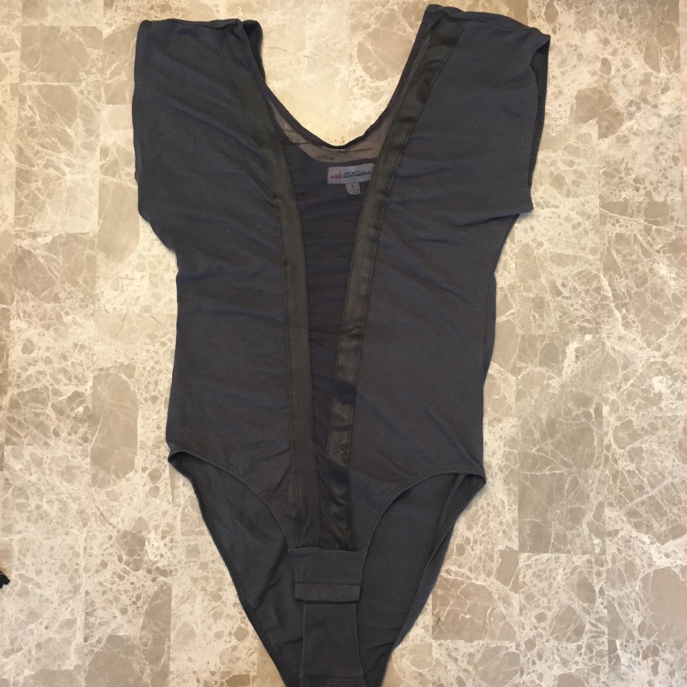 Decibel grey t-shirt mesh bodysuit